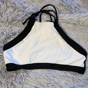 White and black swim top